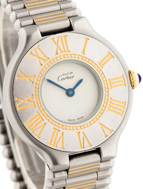 gold womens cartier watch|cartier must 21 women's watch.